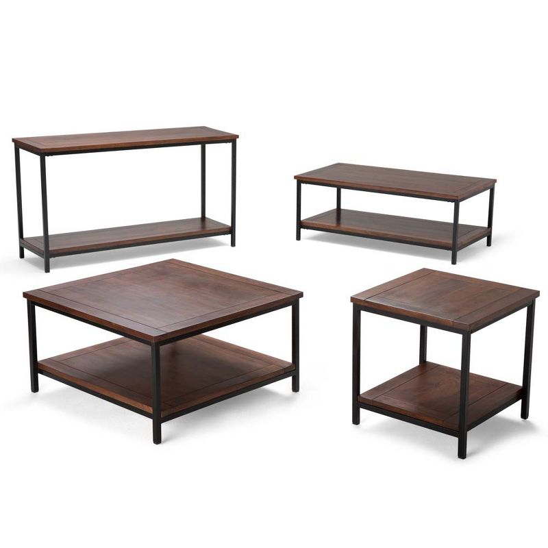 60" Rhonda Solid Mango Wood TV Stand Dark Cognac Brown - WyndenHall
