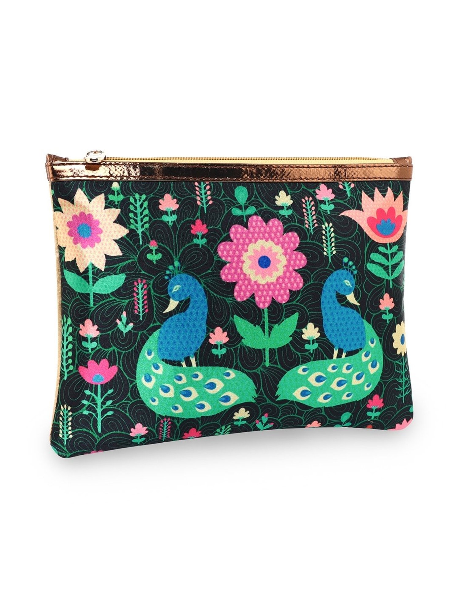 Sabhyata Peacock Multicolor Printed Small Pouch for Women
