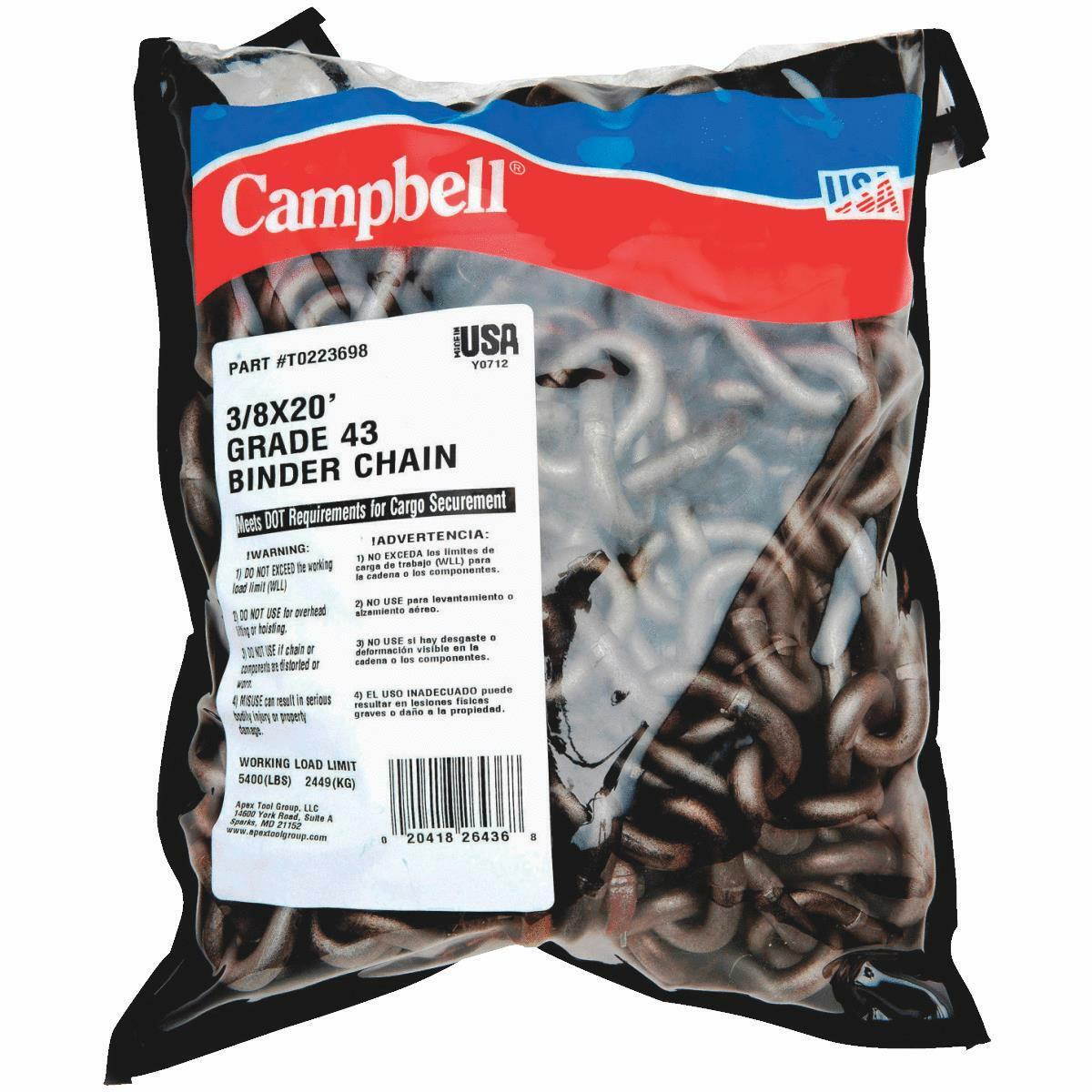 Campbell 3/8"X20 G43 Bindr Chain