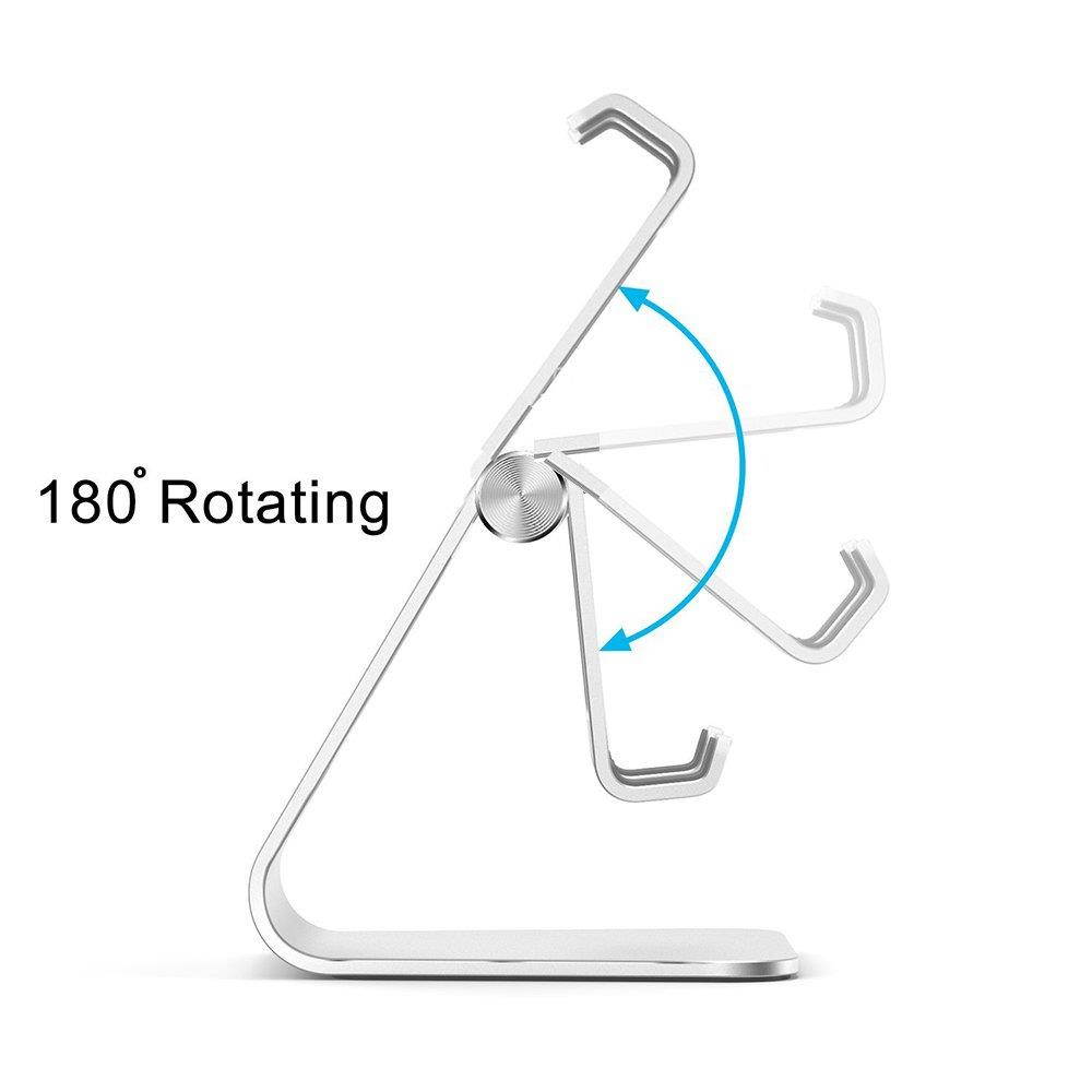 Adjustable Cell Phone Stand - ToBeoneer Phone Holder, [Update Version] Multi Angle Thicker Dock Compatible with Samsung iPhone X 8 7 6 6s Plus Charging, Home Office Desk Accessories - Black