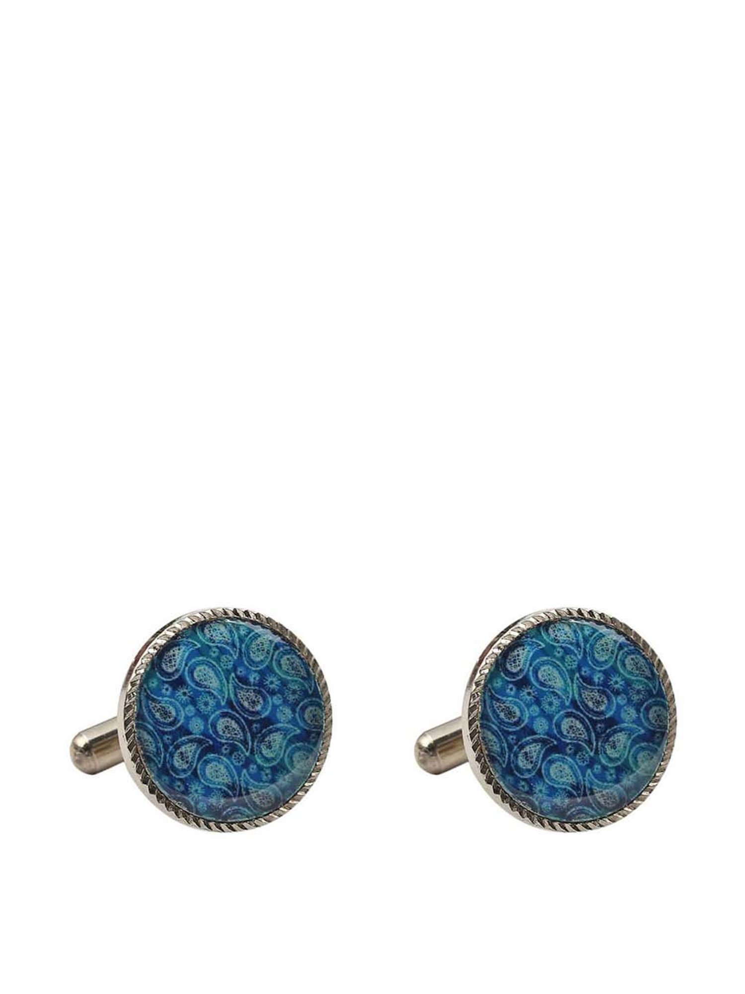 Tossido Blue Printed Cufflinks