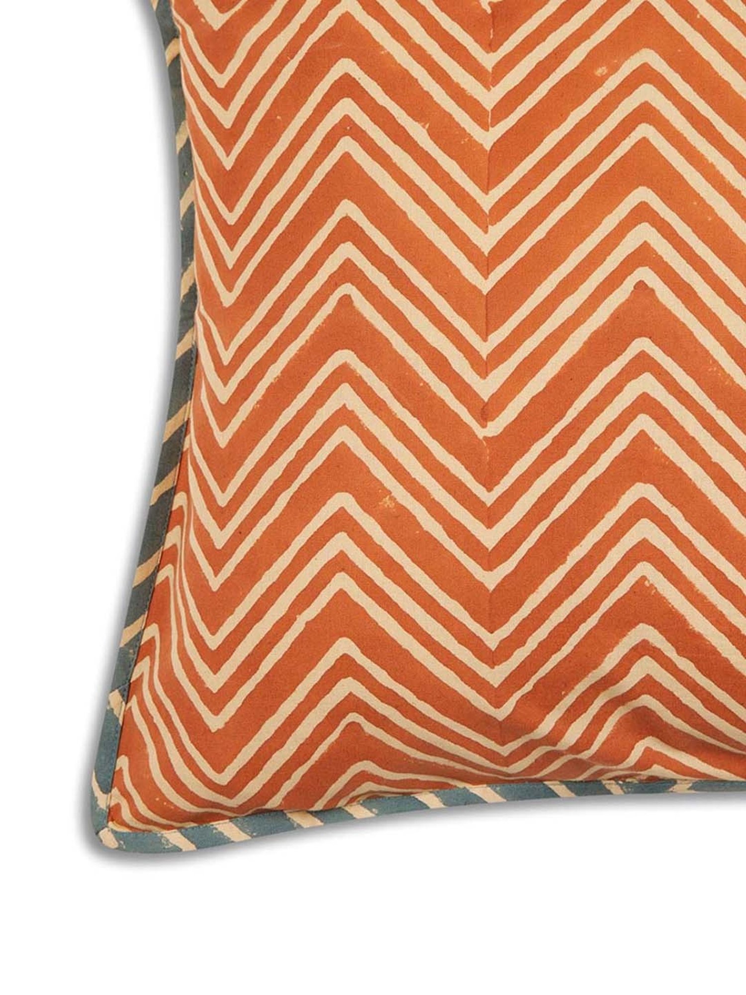 Fabindia Jaisalmer Orange Cotton Cushion Cover