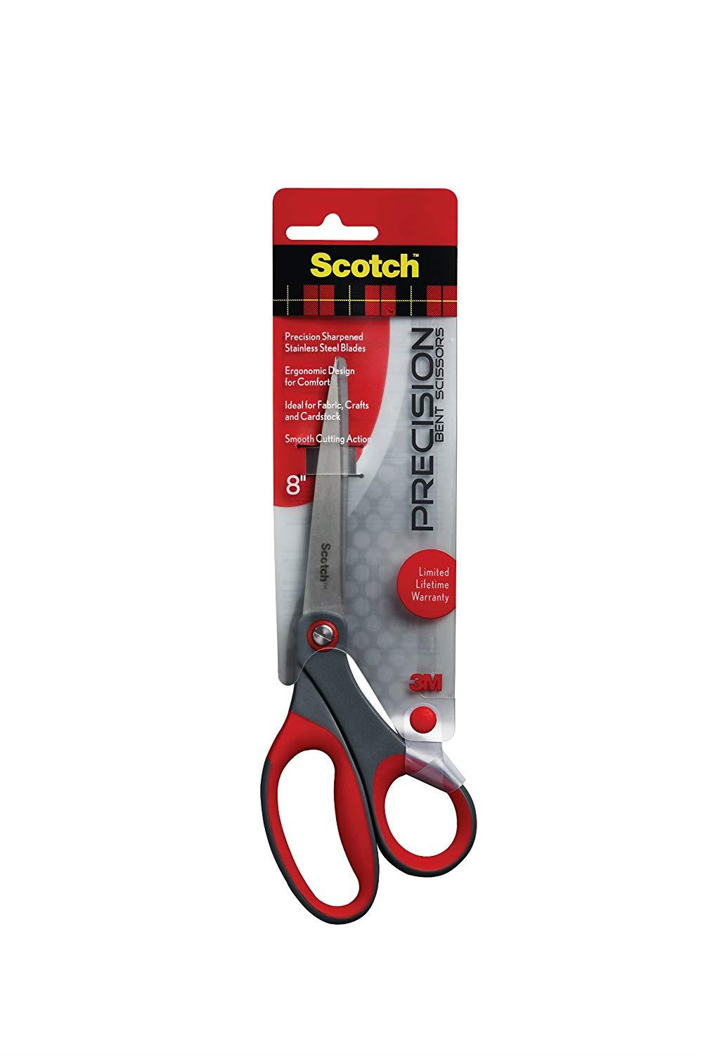 Scotch Precision Bent 8 Inch Scissor, 6 Pack (1448B)