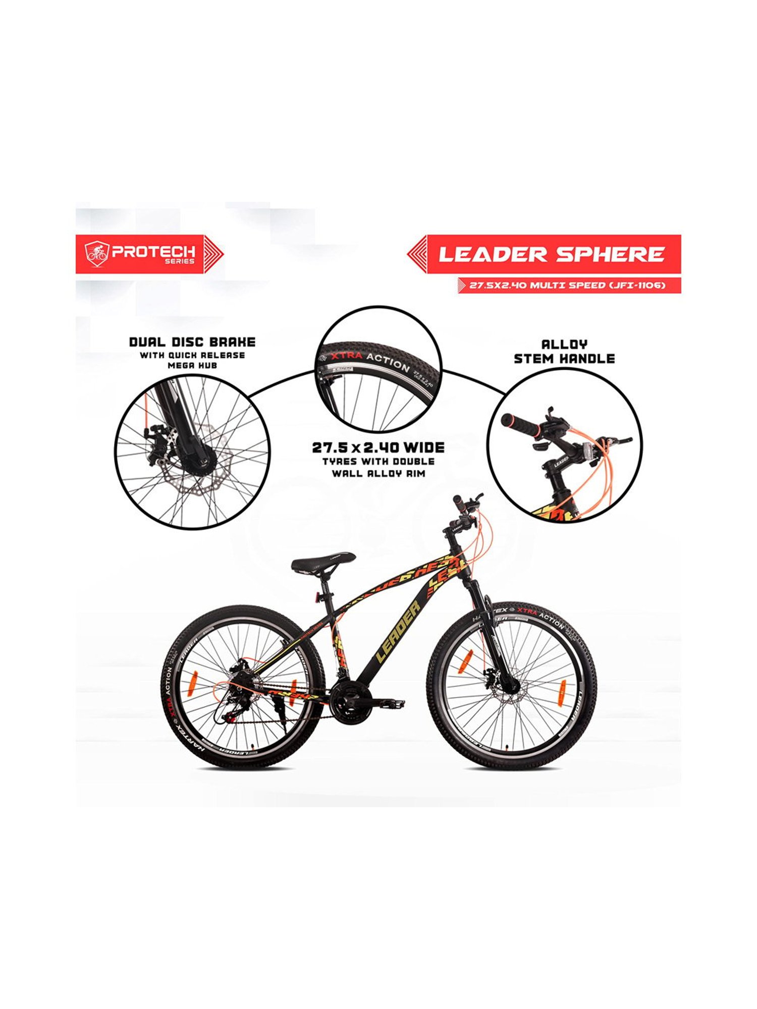 Leader Sphere Bicycles (Black) Size - 27.5T