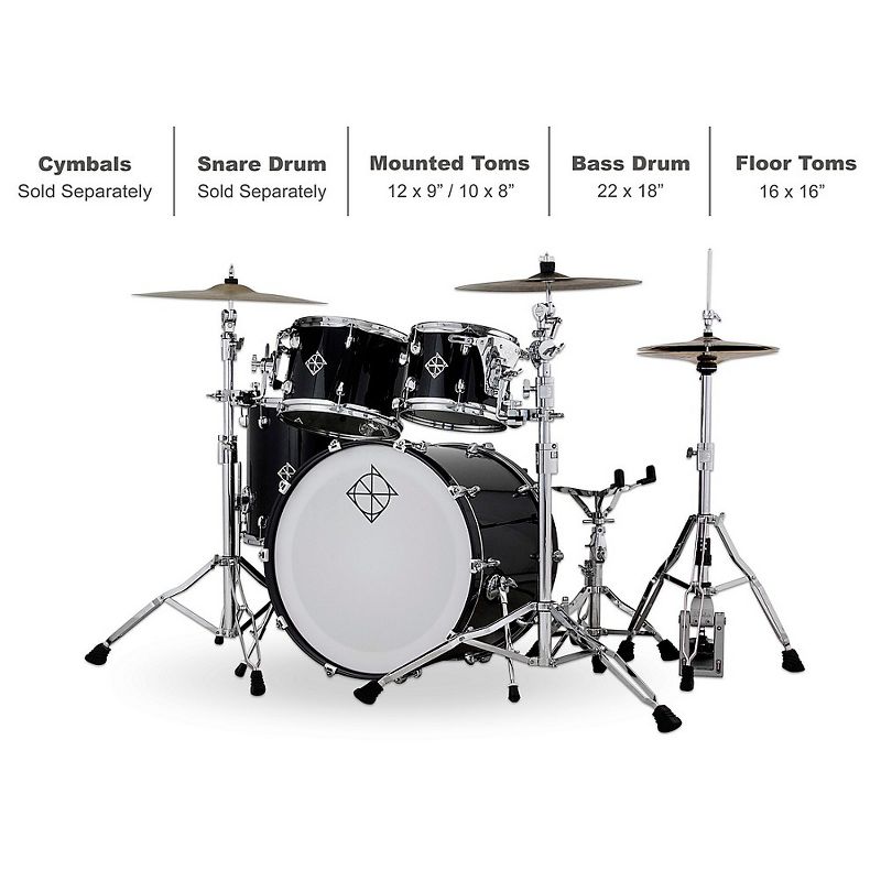 Dixon Dixon Cornerstone Maple 4-Piece Shell Pack Piano Black