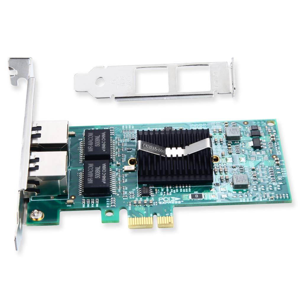 1G Gigabit Ethernet Converged Network Adapter, Compatible Intel 82576 Dual RJ45 Port, PCI Express 2.0 X1, NIC Card for Desktop PC