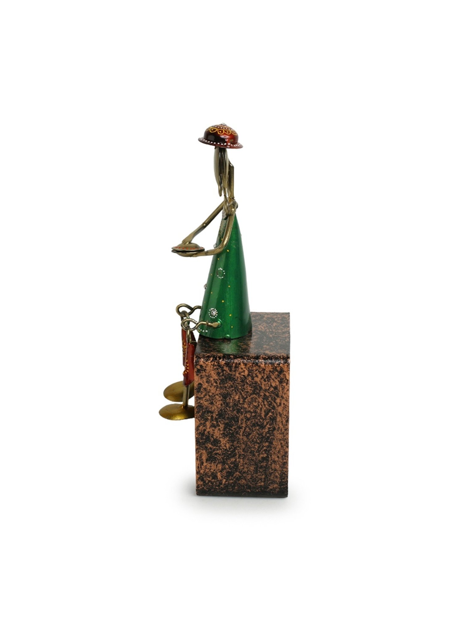 ExclusiveLane Multicolor Iron Thaalwala Handpainted Decorative Showpiece