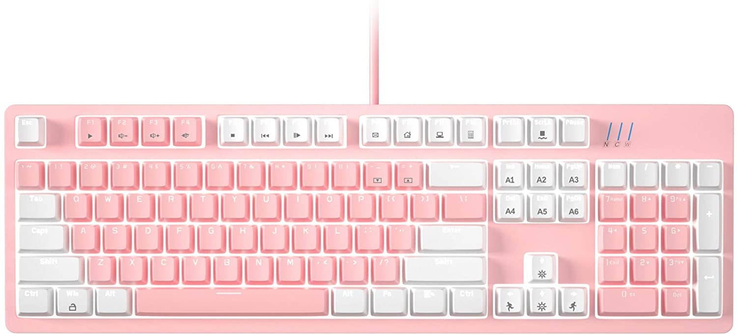 Detachable Keycap Gaming Keyboard,DIY Armor Backlight Splash-Proof Mechanical Keyboard for Computer PC Laptop Game(Pink Red Switches)