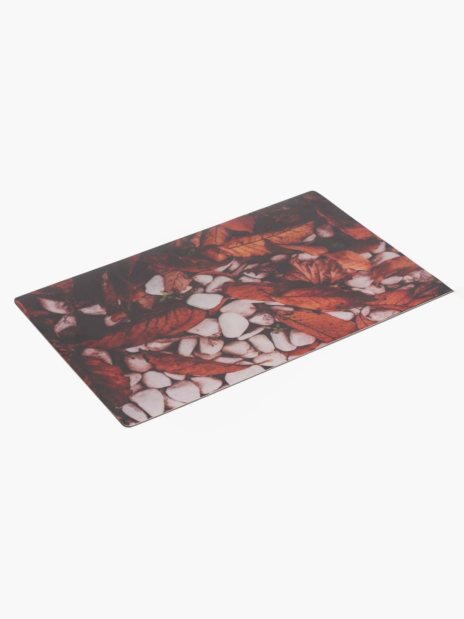 HOSTA HOMES Brown & White PVC Anti-Skid Door Mat - Set of 1
