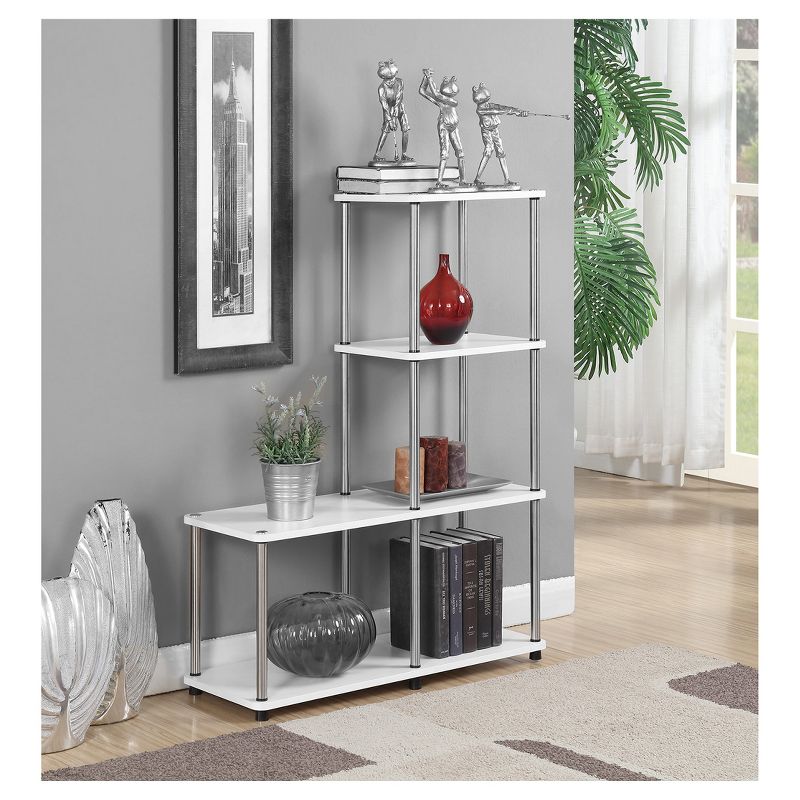 41.75" Multi Shelf L Bookshelf White - Breighton Home