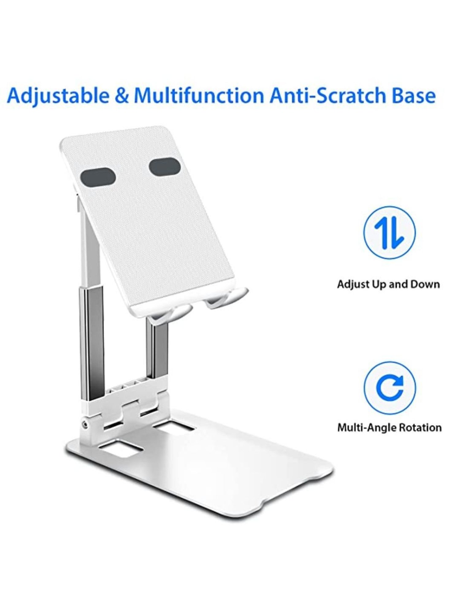 GRIPP Trivot Universal Aluminium Multi-Angle Adjustable Table Top Mobile/Tablet Holder Stand, White