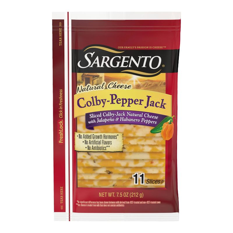 Sargento Natural Colby-Pepper Jack Cheese Slices - 11ct