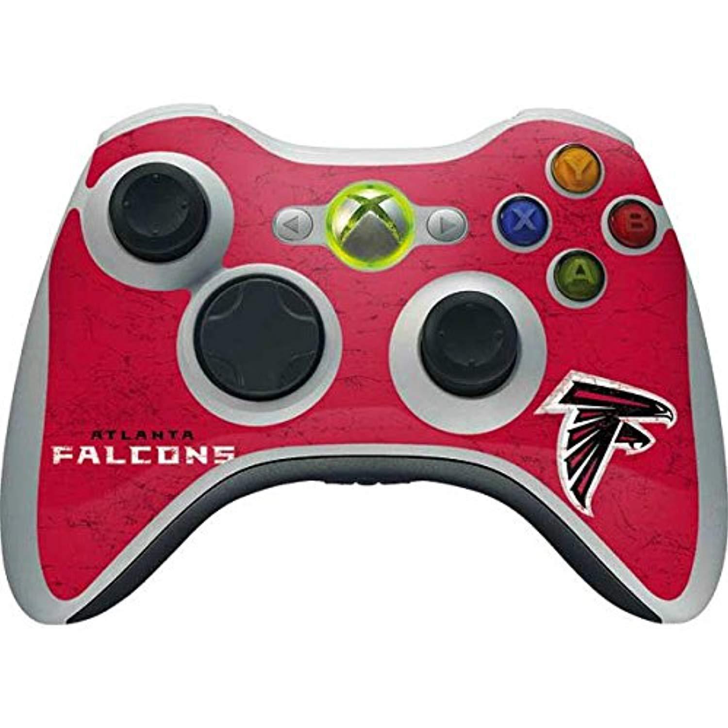 skinit decal gaming skin for xbox 360 wireless controller - officially licensed nfl atlanta falcons - alternate distressed desi
