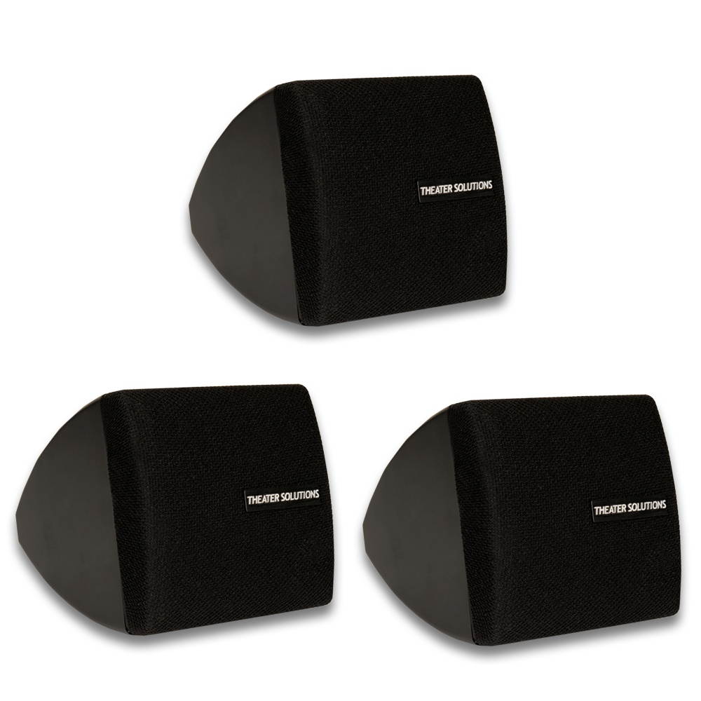 Theater Solutions TS30B Mountable Indoor Speakers Black Bookshelf 3 Piece Pack