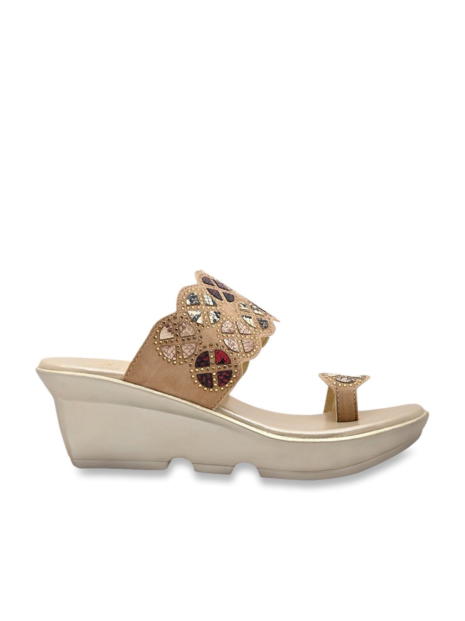 Jove Women's Golden Toe Ring Wedges