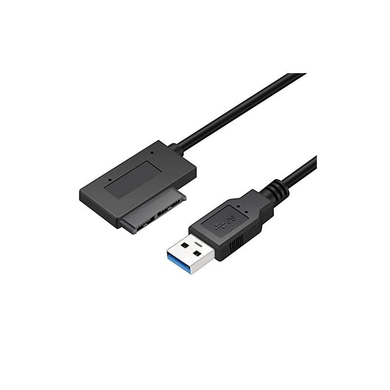 USB 30 to 7+6 13Pin Slimline SATA Cable Indicator for Notebooks DVDCDROM for HDD Caddy Drive Adapter