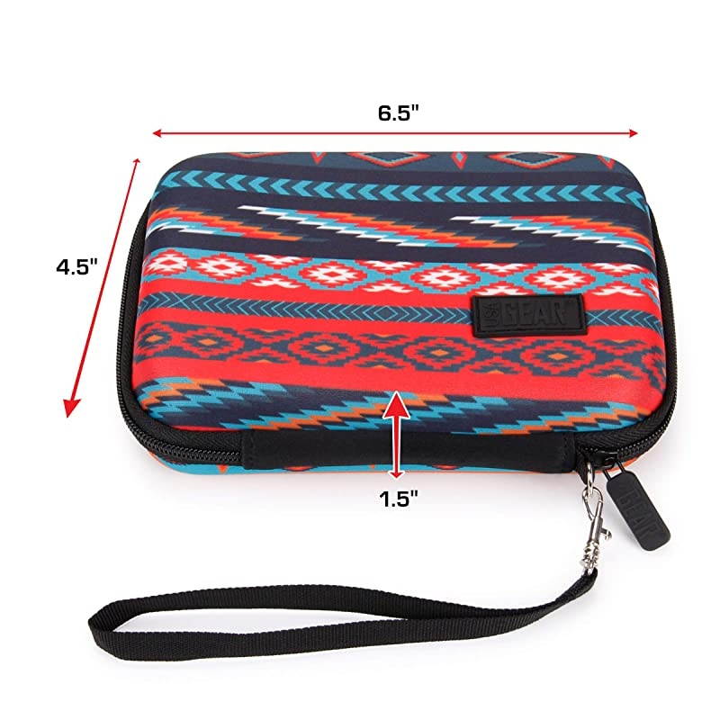 Travel Electronics Organizer - 6.5 Inch Zipper Case with Hard Shell Case Exterior and Accessory Pocket - Charger Organizer, Accessory Organizer, Cable Travel Organizer, and More - Southwest