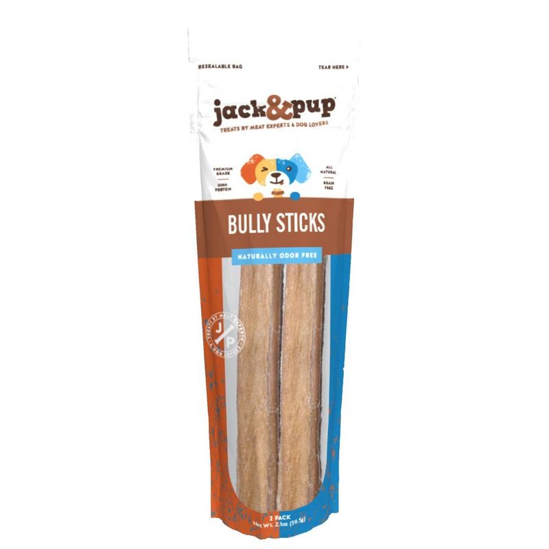 Jack&Pup Thick Bully Sticks Beef Dog Treats - 2ct
