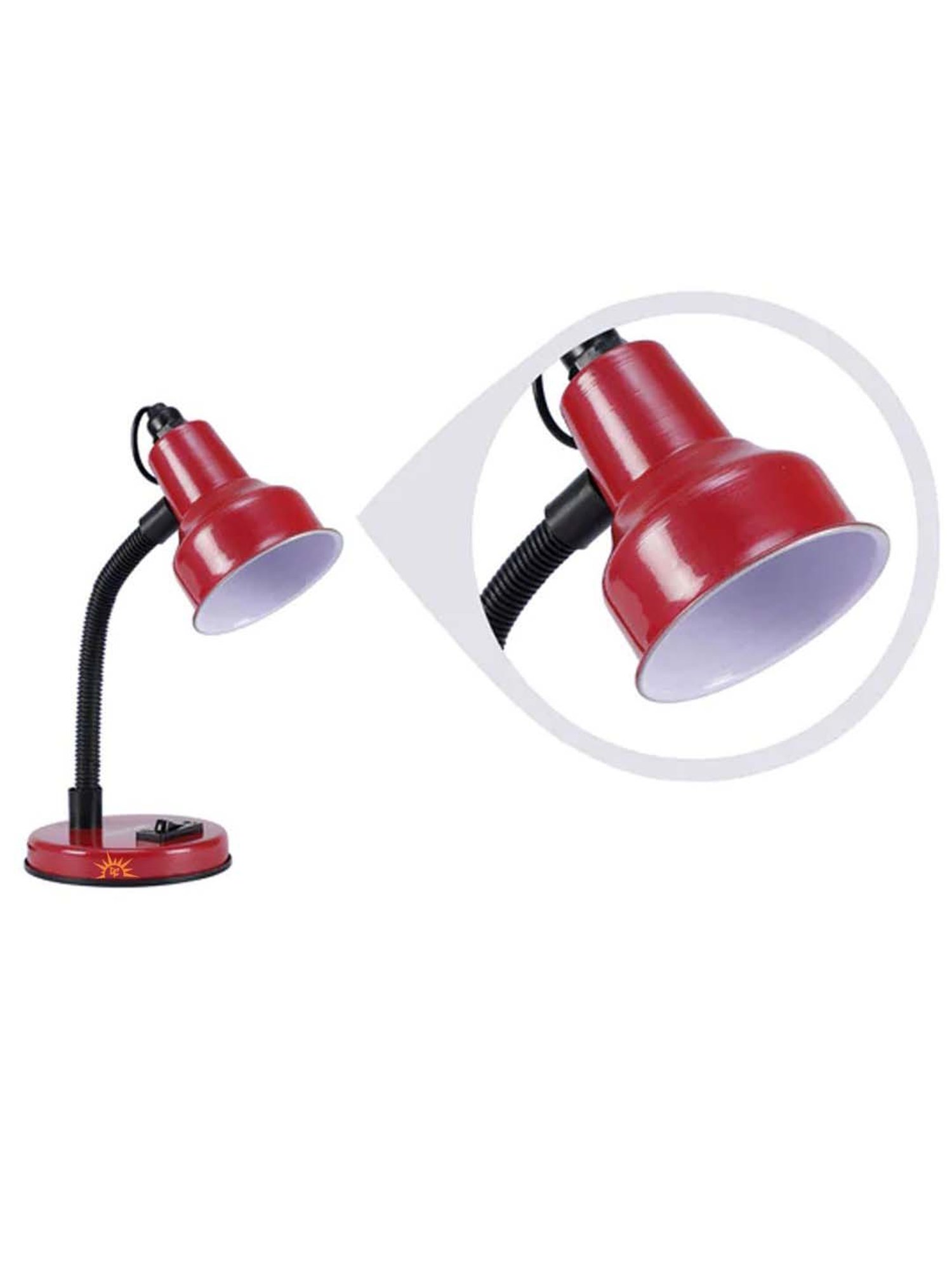 DecorativeRay Red Iron Study Table Lamp - Set of 1