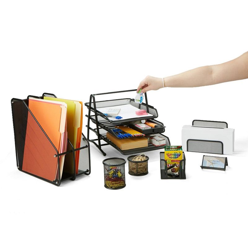 Mind Reader 6pc Desk Organizer Set Black