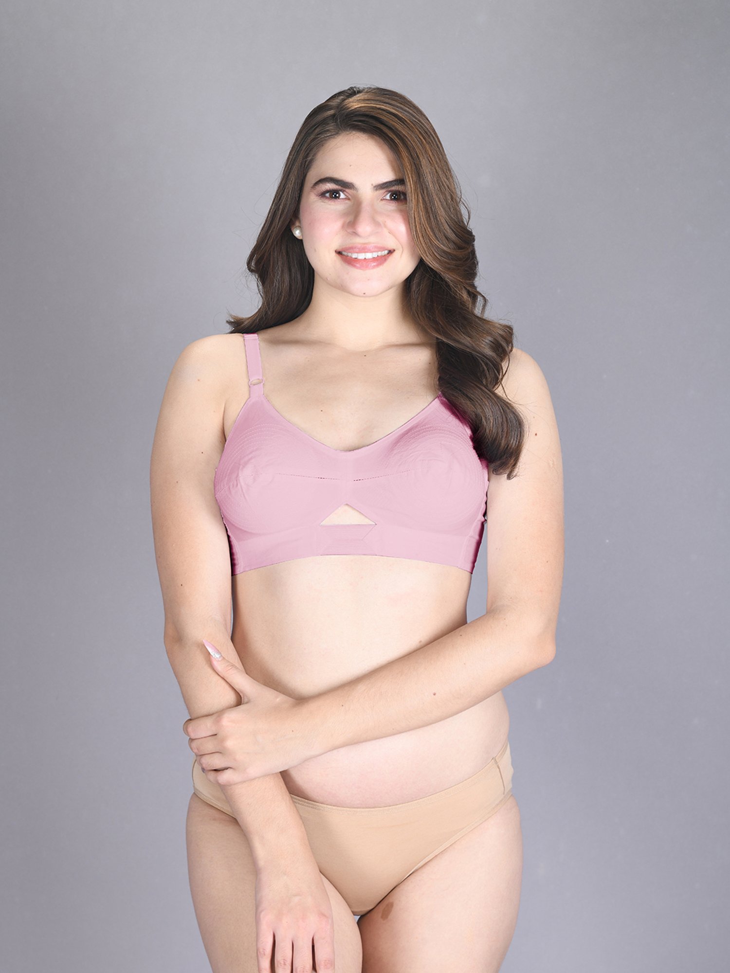 Lux Venus Pink & White Full Coverage Non-Wired Everyday Bra With Adjustable Strap - Pack of 2