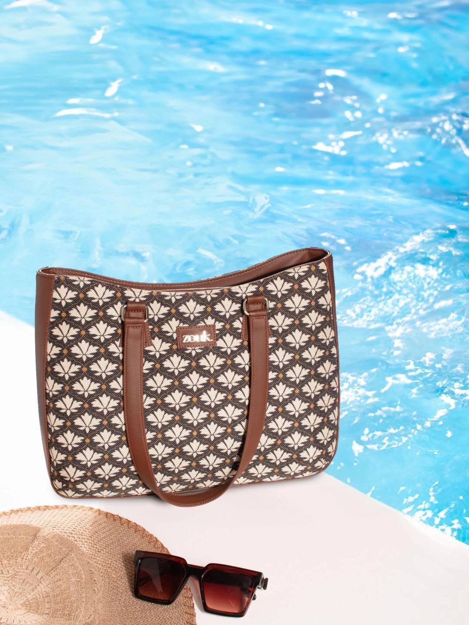 ZOUK Bidri Kaiser Printed Tote Handbag