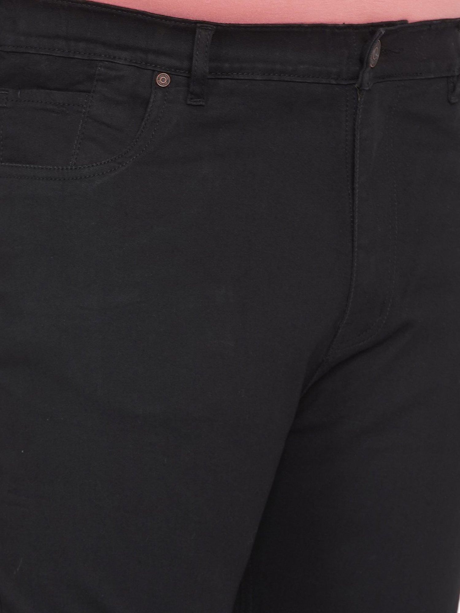 John Pride Black Regular Fit Plus Size Joggers Jeans