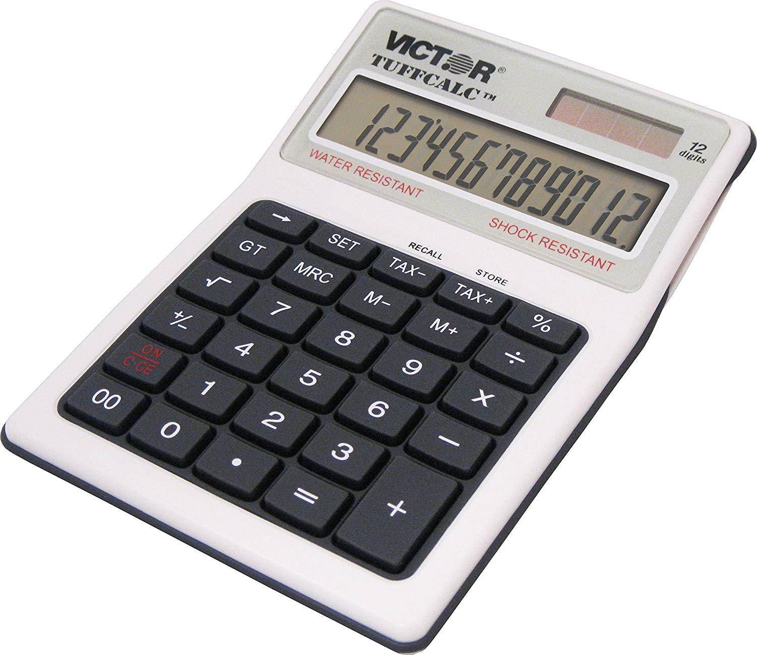 Victor 99901 TUFFCALC Calculator, Shock and Water Resistant, Perfect for Restaurants, Construction Sites, and More