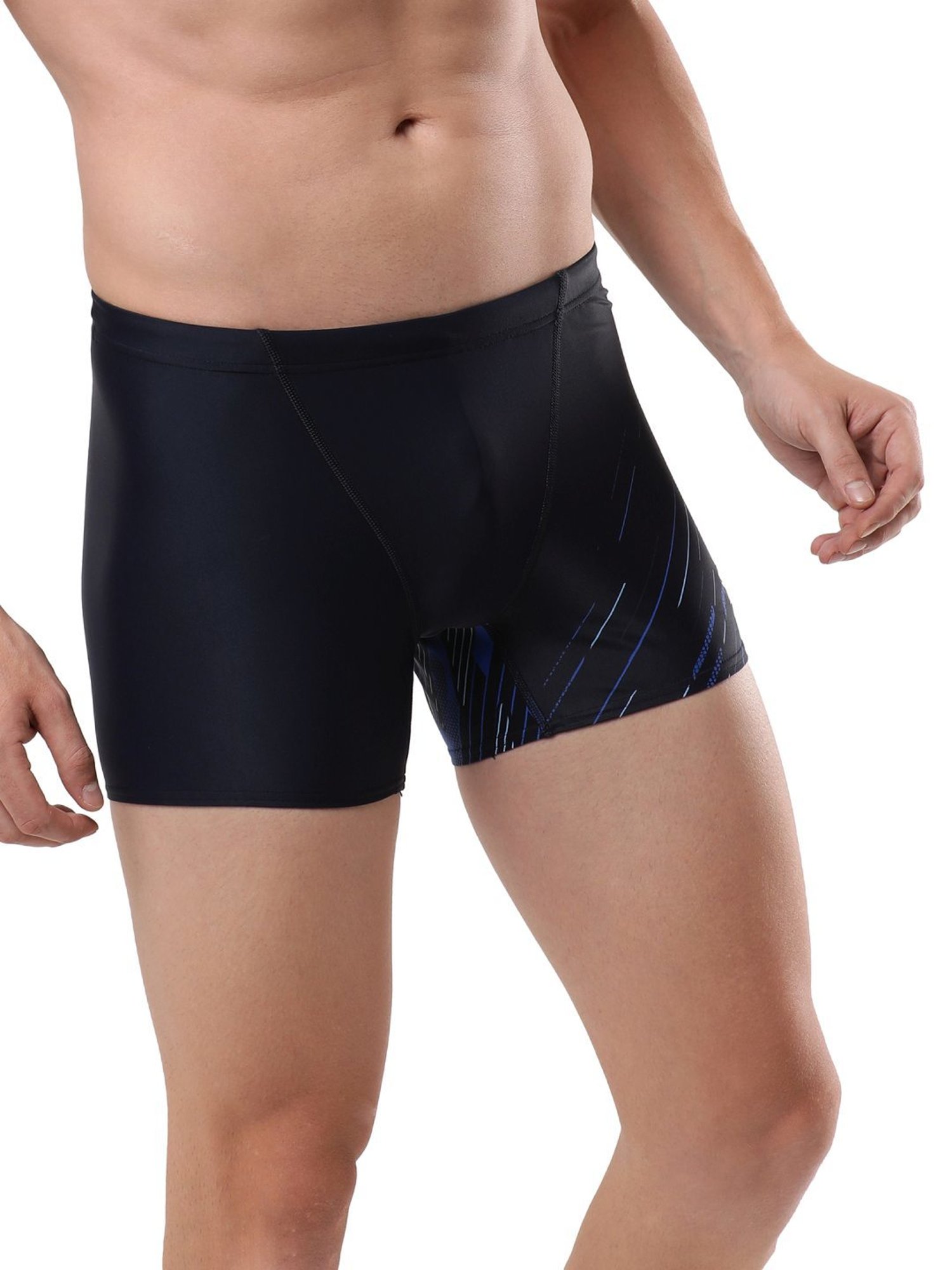Speedo Navy Regular Fit Self Pattern Swimwears