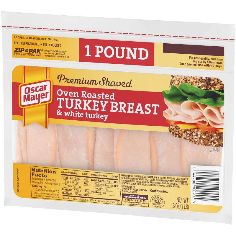 Oscar Mayer Premium Shaved Oven Roasted Turkey Breast - 16oz