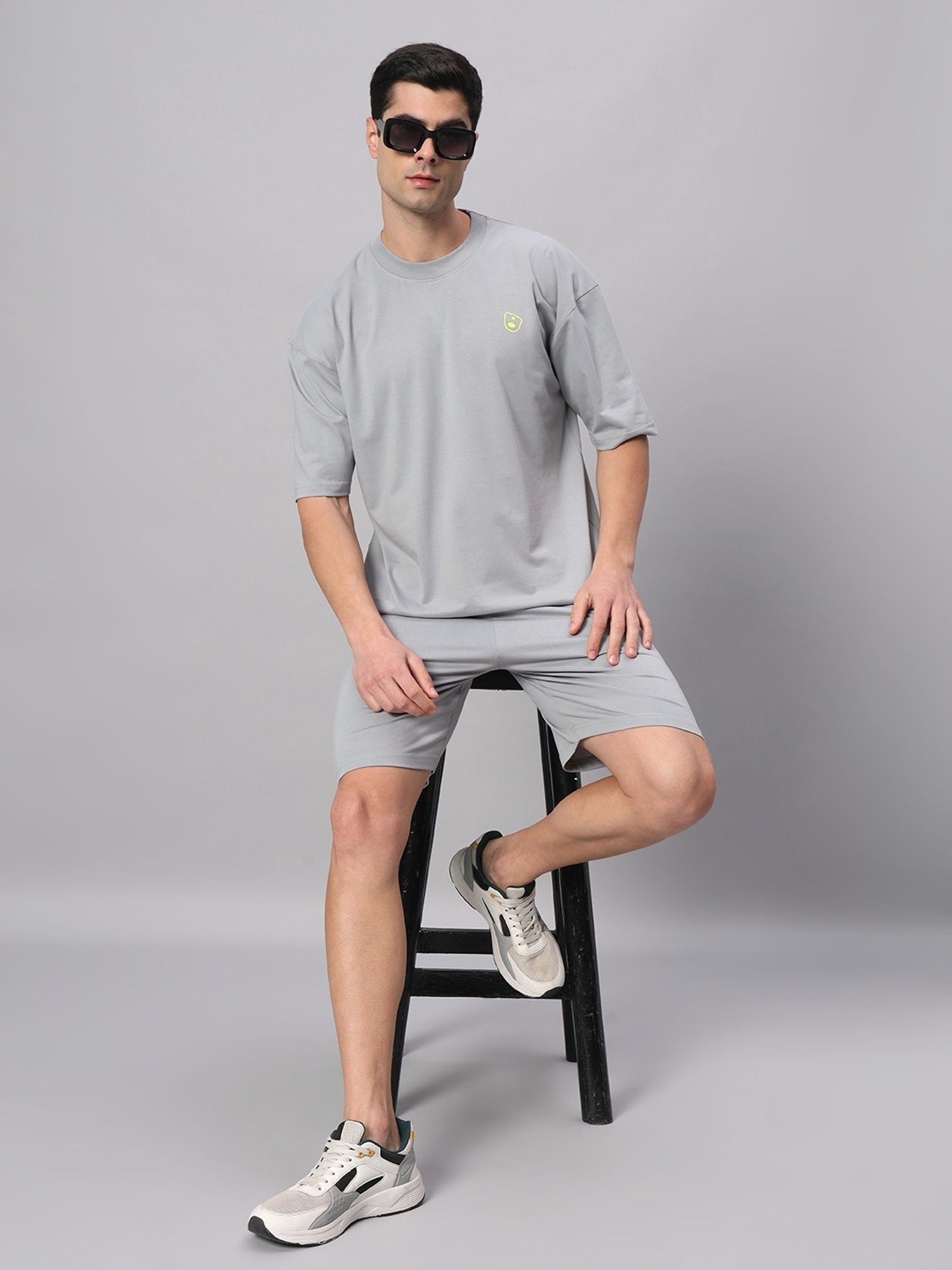 Griffel Grey Cotton Loose Fit T-Shirt