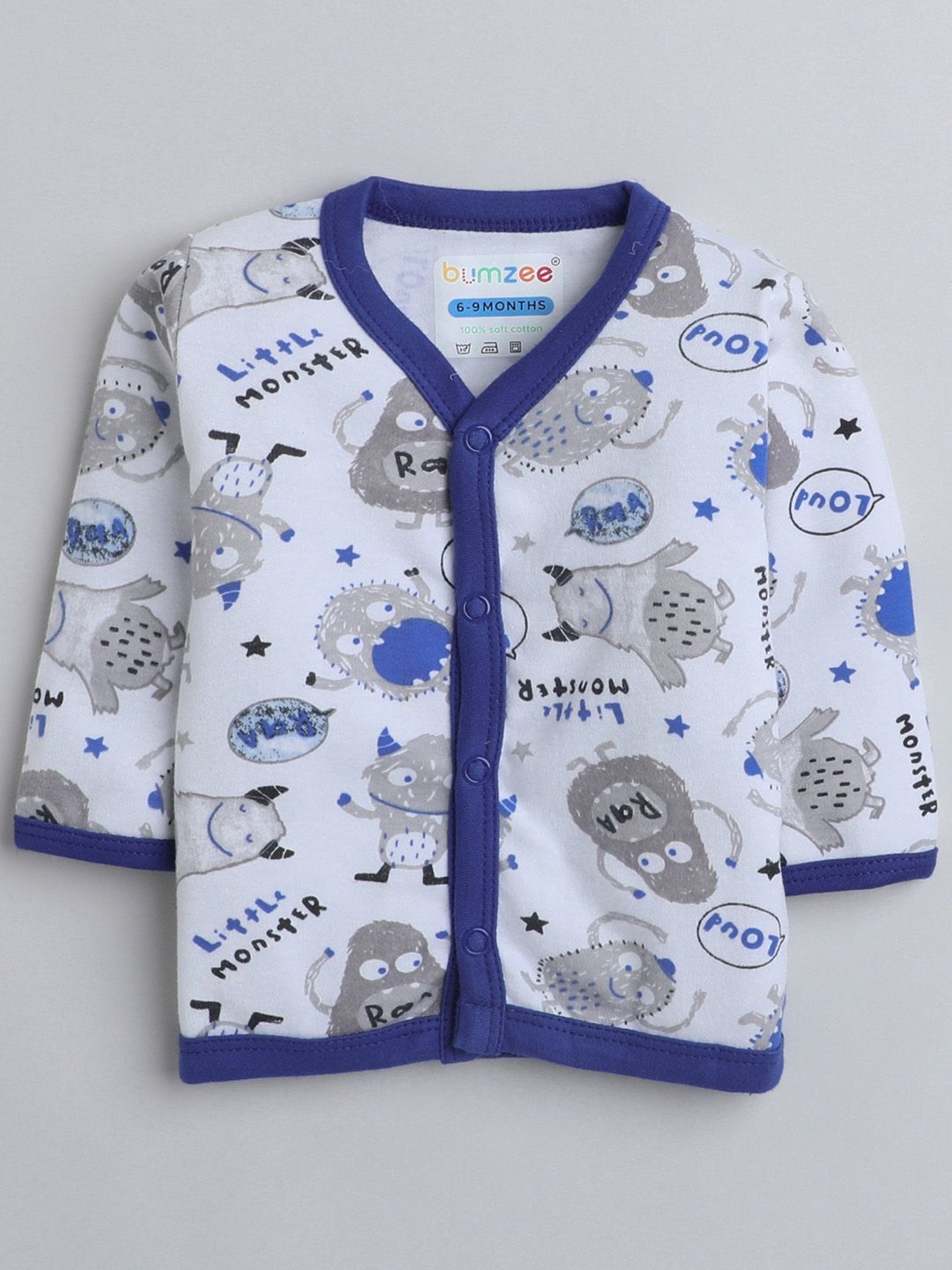 Bumzee Kids Multicolor Printed Full Sleeves Jhablas (Pack Of 3)