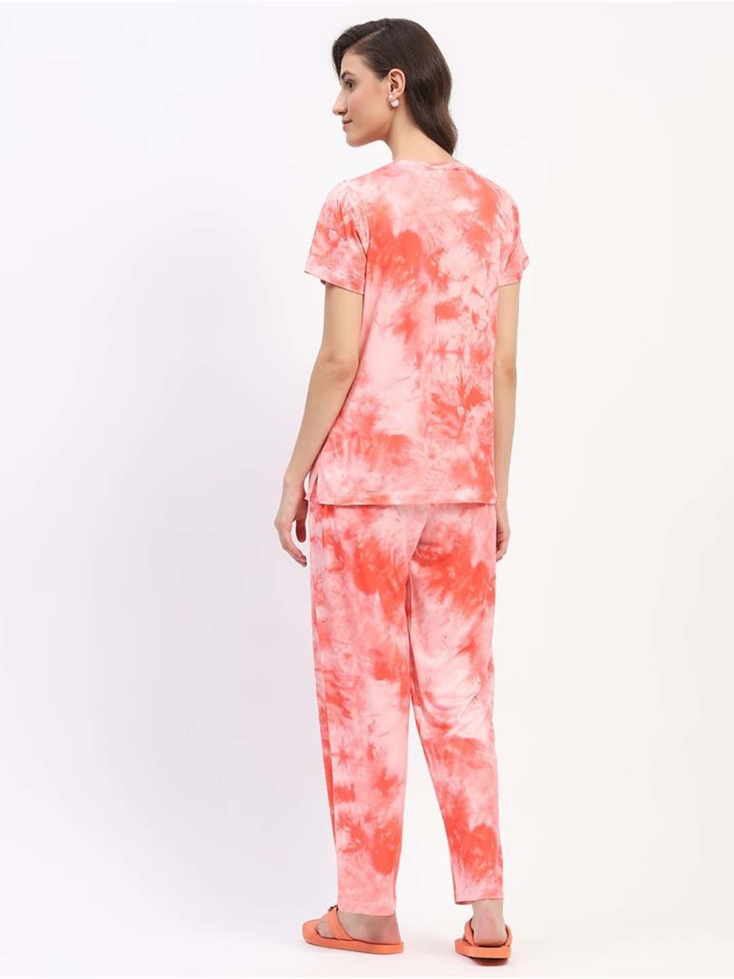 MADAME M Secret Pink Printed T-Shirt Pyjamas Set