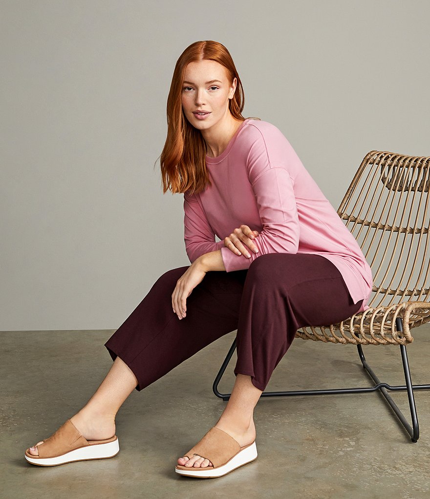 Eileen Fisher Organic Cotton Stretch Jersey Cropped Coordinating Lantern Pants