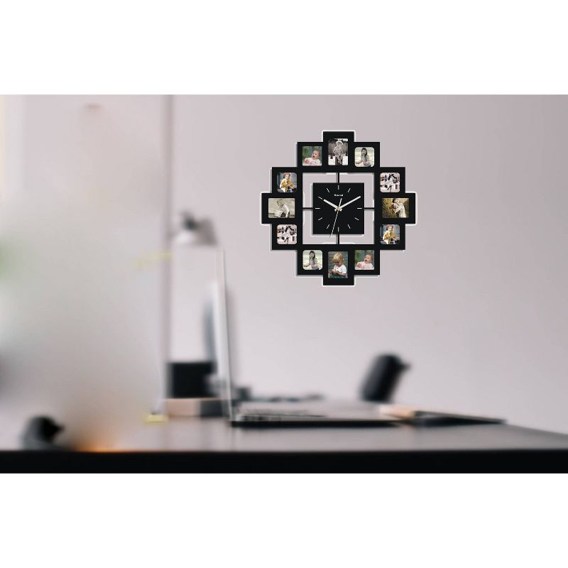 Wall Clock with 12 Frames Black - Creative Motion Industries