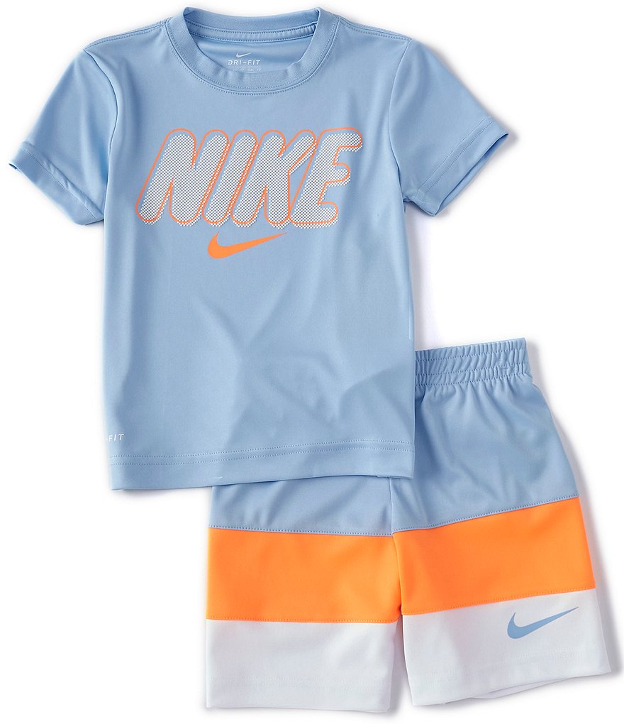 Champion Little Boys 2T-7 Short-Sleeve Script Logo Tee & Short Set