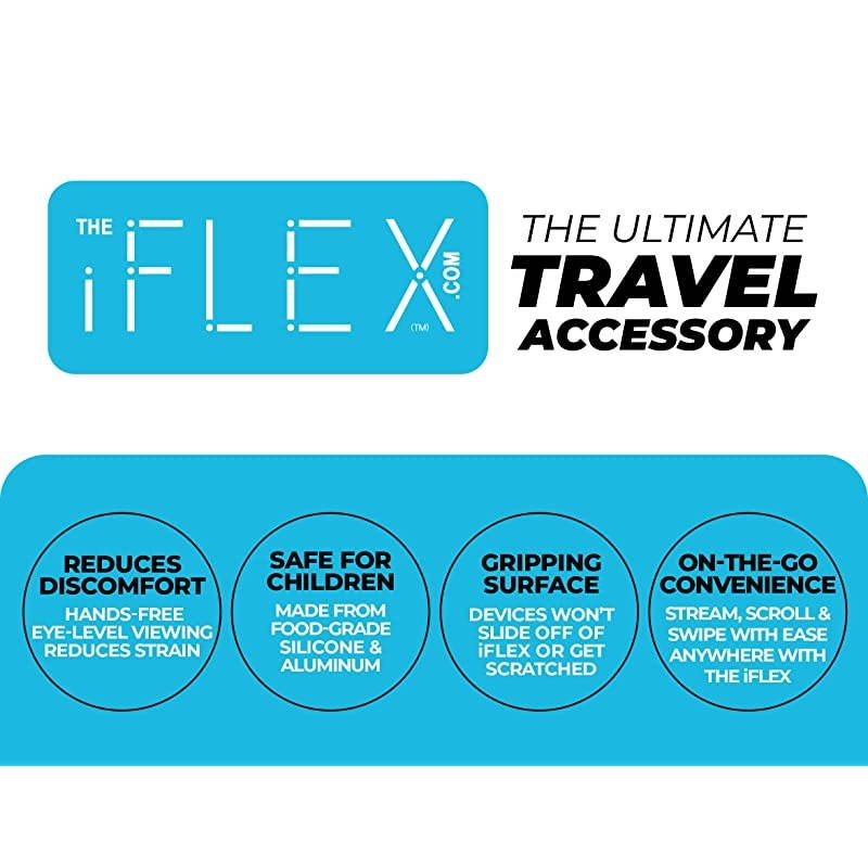 Cell Phone Stand and Tablet Stand for Air Travel, Work and Home &ndash; This Flexible Phone Holder is The Perfect iPhone Stand and Holds Any Mobile Device &ndash; Non-Slip Grip, Strong and Durable