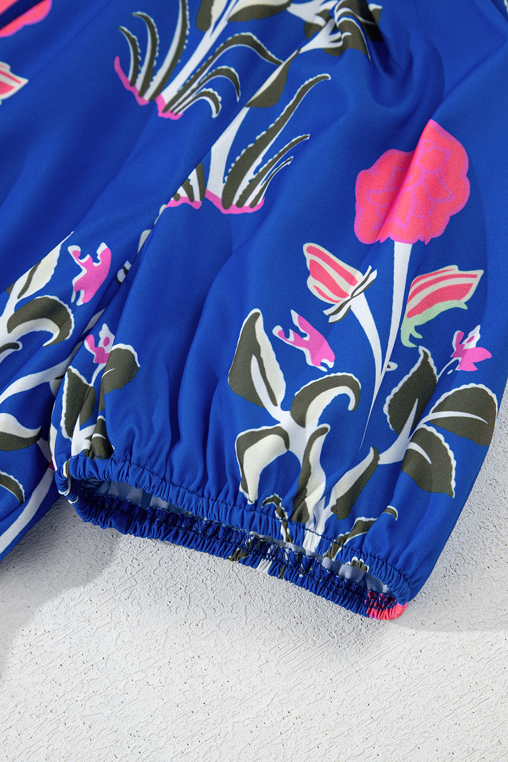 Multicolour Floral Print Split Neck Midi Dress