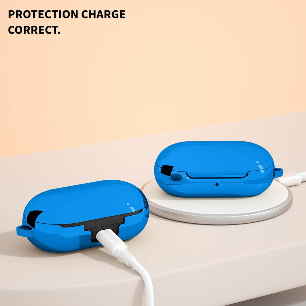 Fashion Wireless Headset Case Protector Shockproof Dustproof Portable Earphone Cover Compatible for Galaxy Buds (Blue)