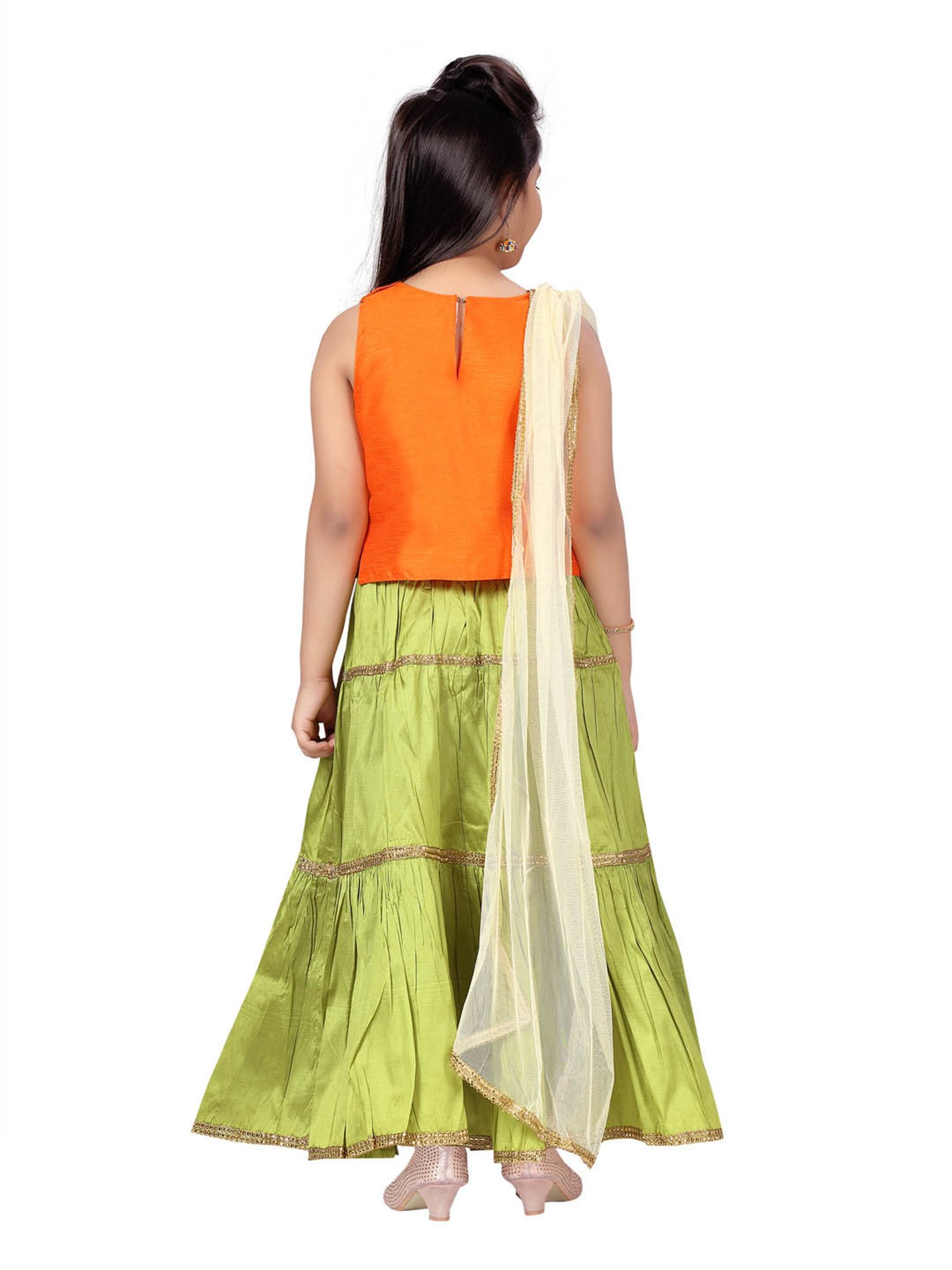 A Little Fable Kids Red & Beige Embellished Lehenga Choli