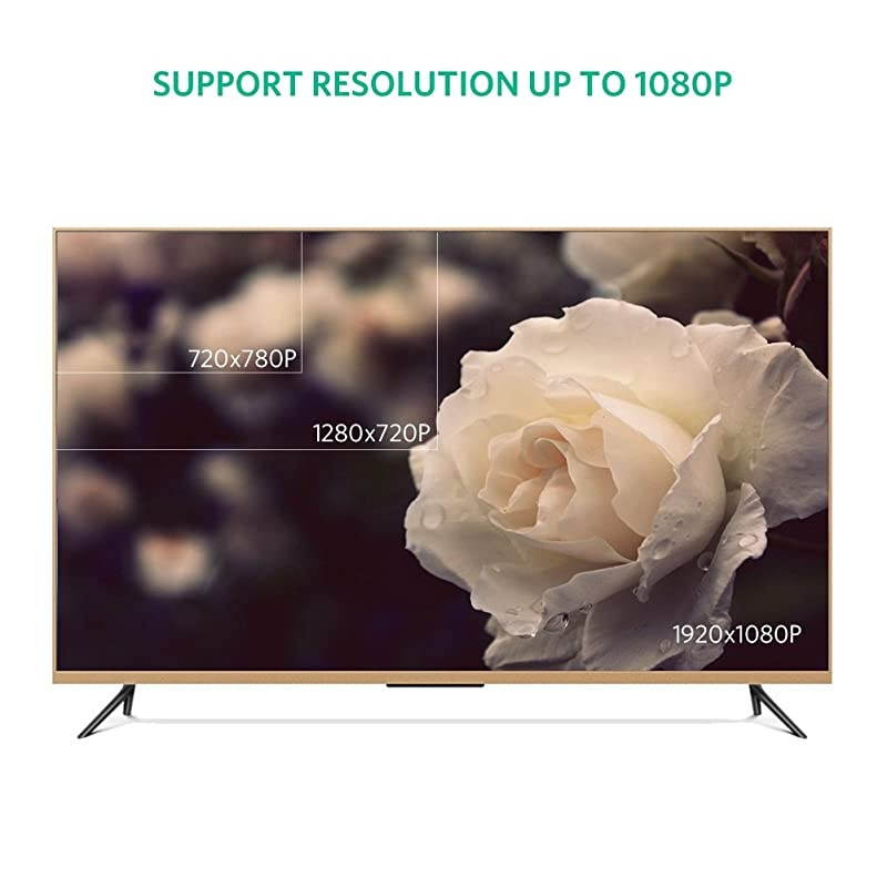 cables direct online 15ft svga + audio monitor cable, male to male 1080p super vga display cord for pc projector laptop tv