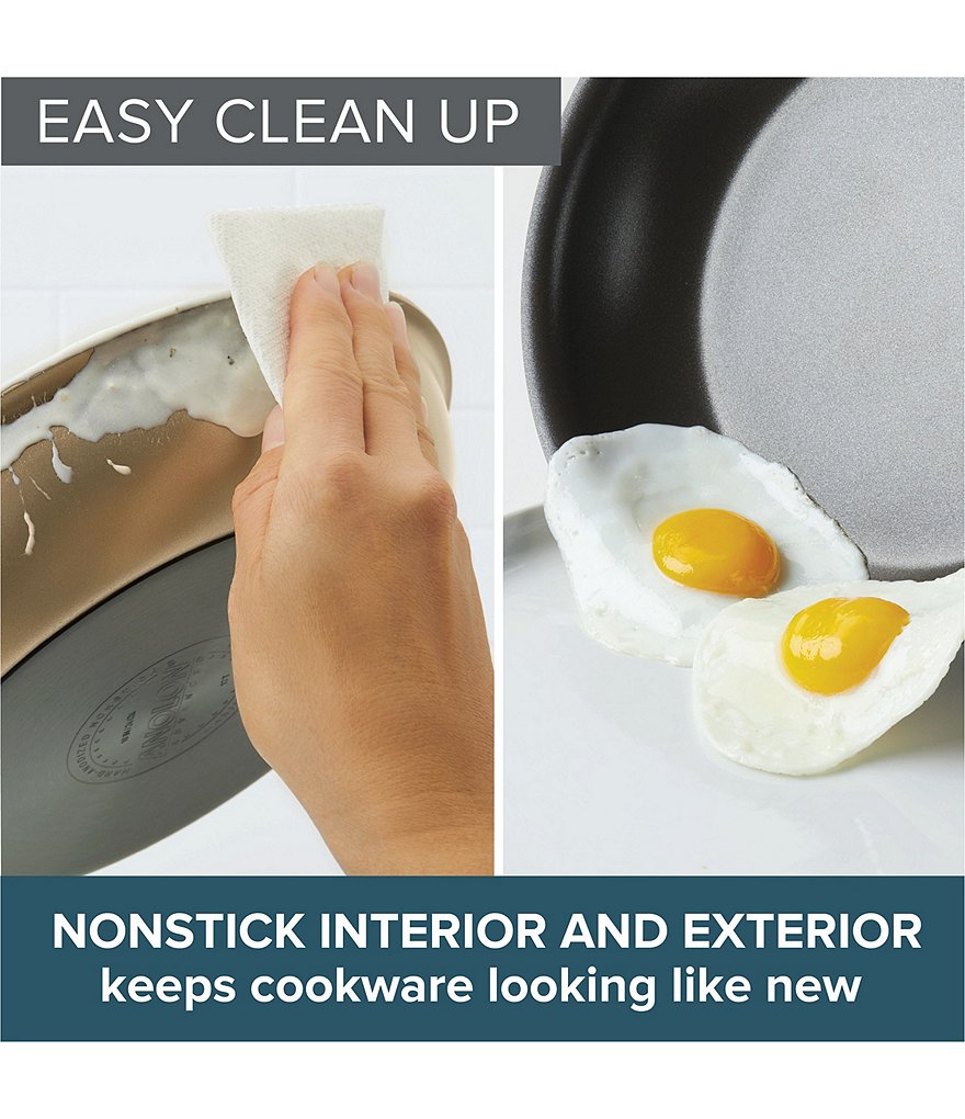 Anolon Advanced Home Hard Anodized Nonstick Bronze Covered Wok with Handles and Wooden Spoon