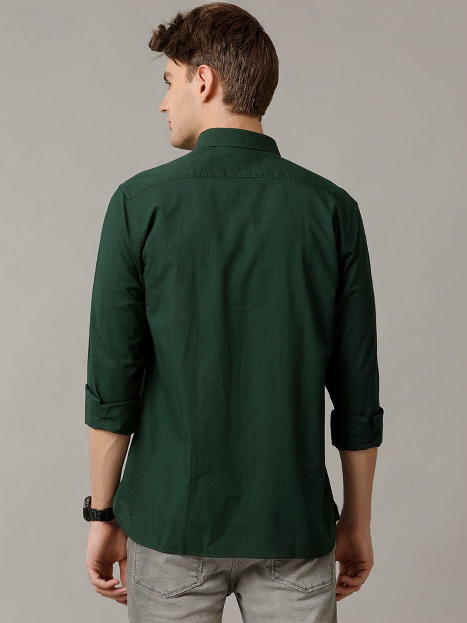 Kuons Avenue Cobalt Blue Slim Fit Denim Shirt