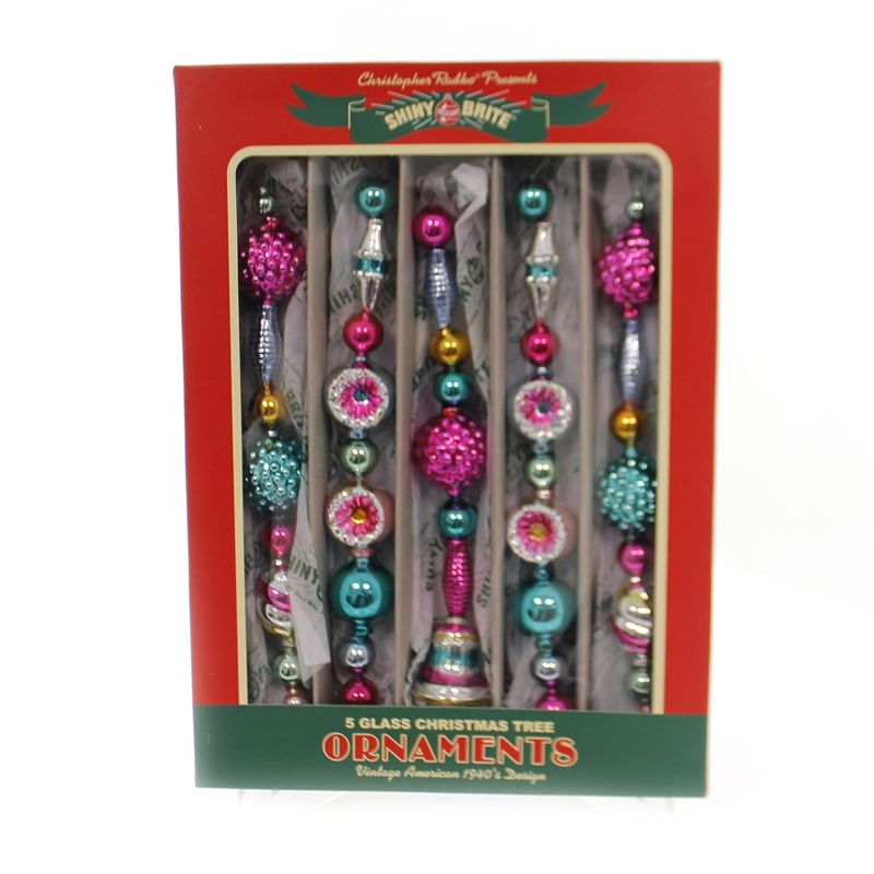 Shiny Brite 7.5" Vc Shaped Icicles Vintage Celebration  -  Ornament Sets