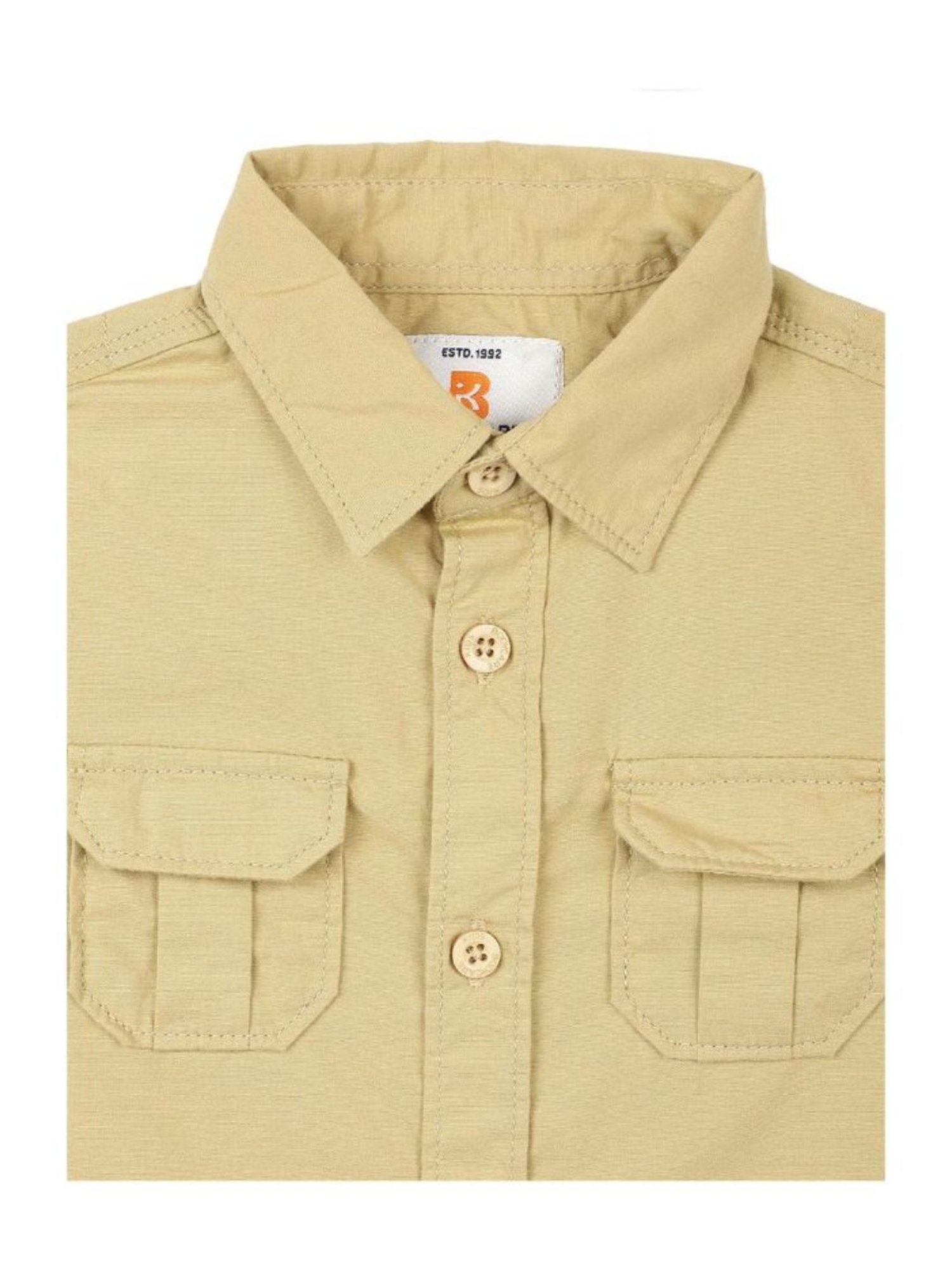 Bodycare Kids Beige Solid Full Sleeves Shirt