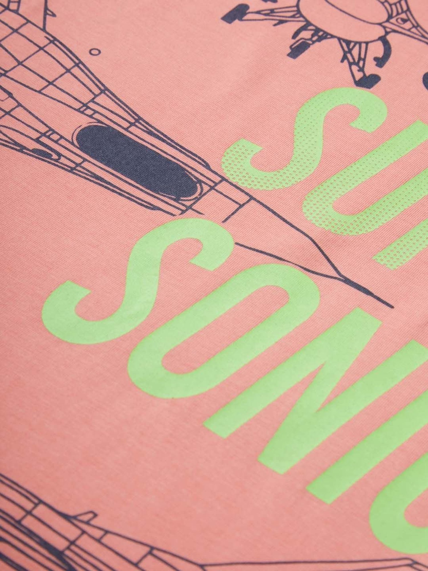 Palm Tree Kids Peach Printed T-Shirt