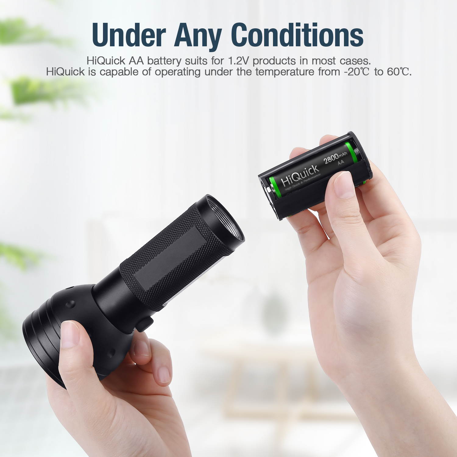 HiQuick 8Pcs 2800mAh AA Rechargeable Batteries High Capacity Performance, Per-Charged 1.2V AA Battery