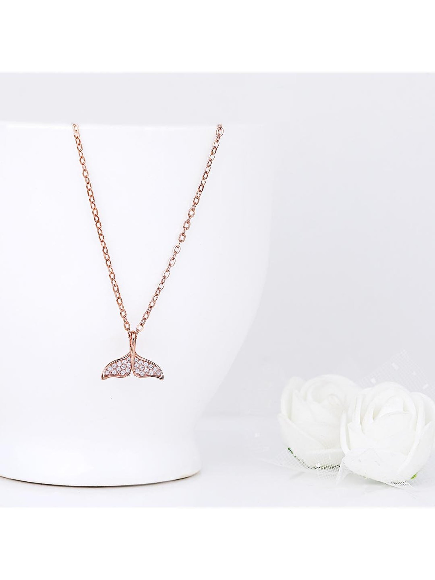 GIVA 92.5 Sterling Silver Dolphin Tail Necklace for Women