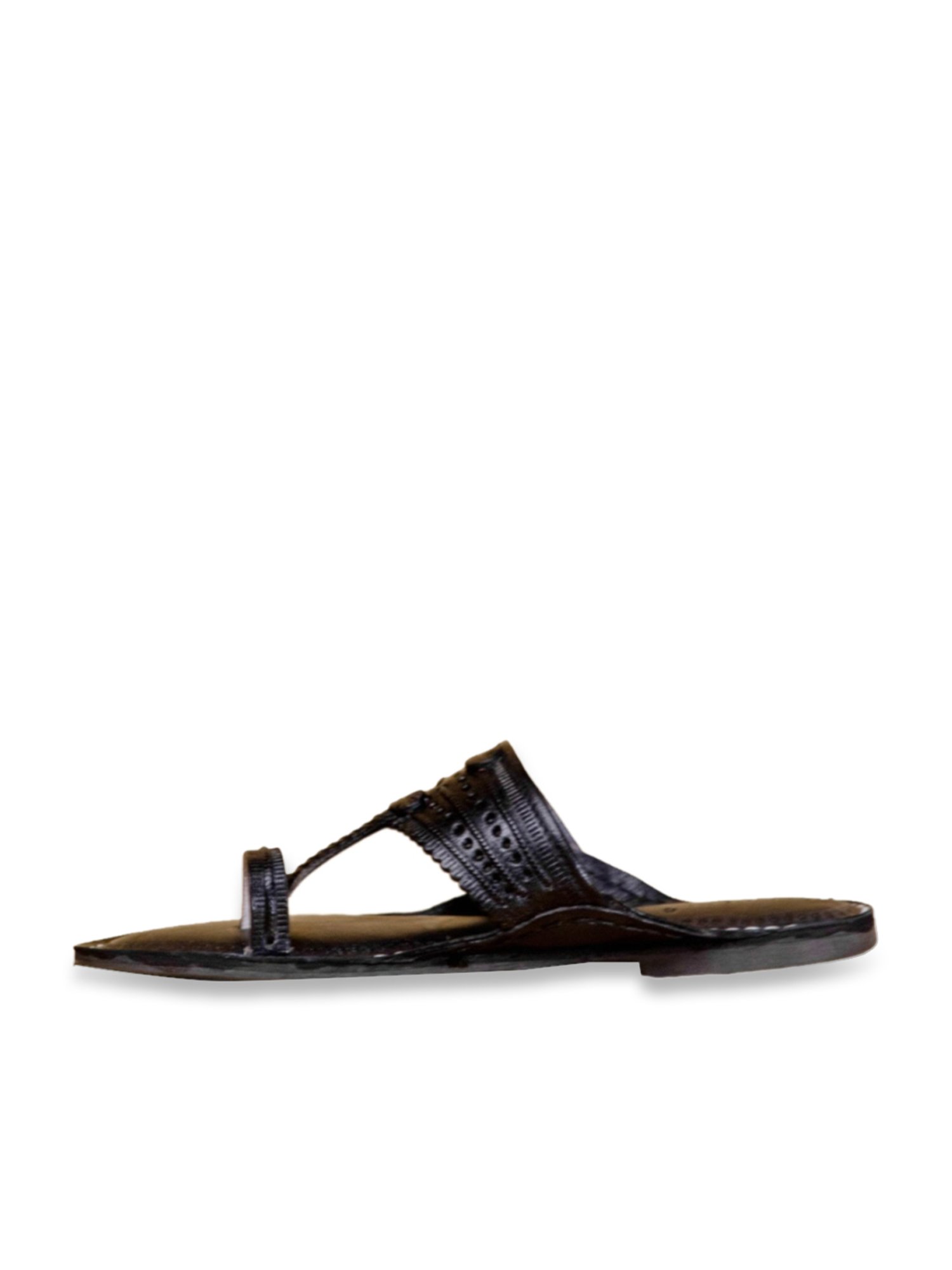 Kalapuri Women's Black Kolhapuri Sandals