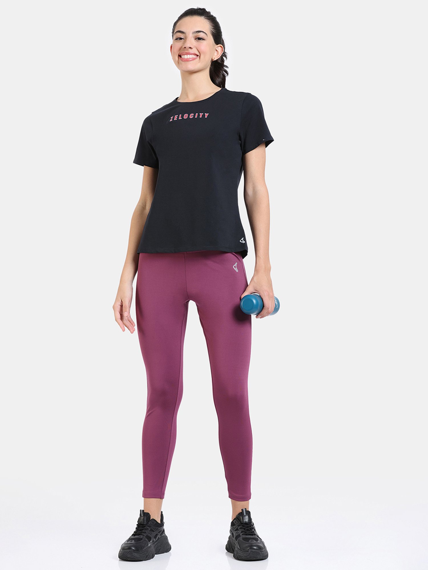 Zelocity by Zivame Black Logo Print T-Shirt